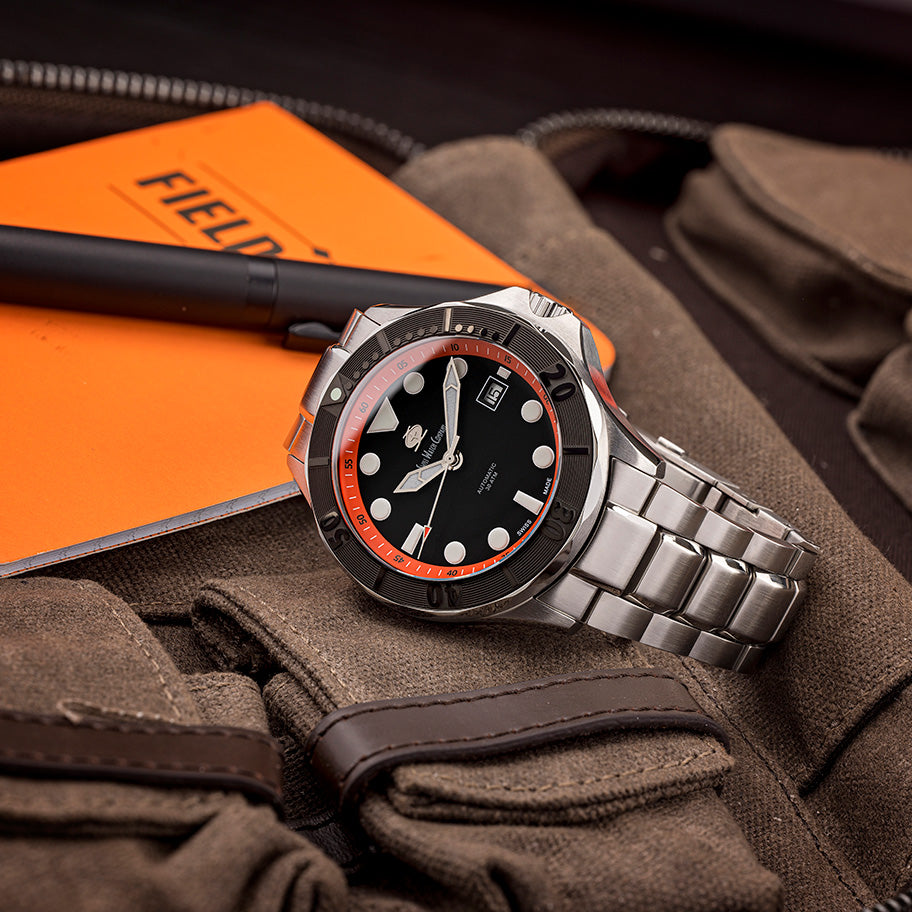 SWC MKII Diver Black Orange – 1000ft Swiss Automatic Dive Watch