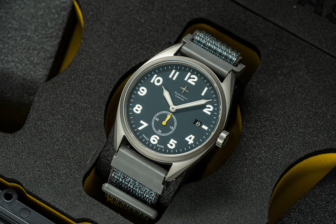 ARK Blue Orange – Ultralight 38mm Titanium Watch | Swiss Watch Company