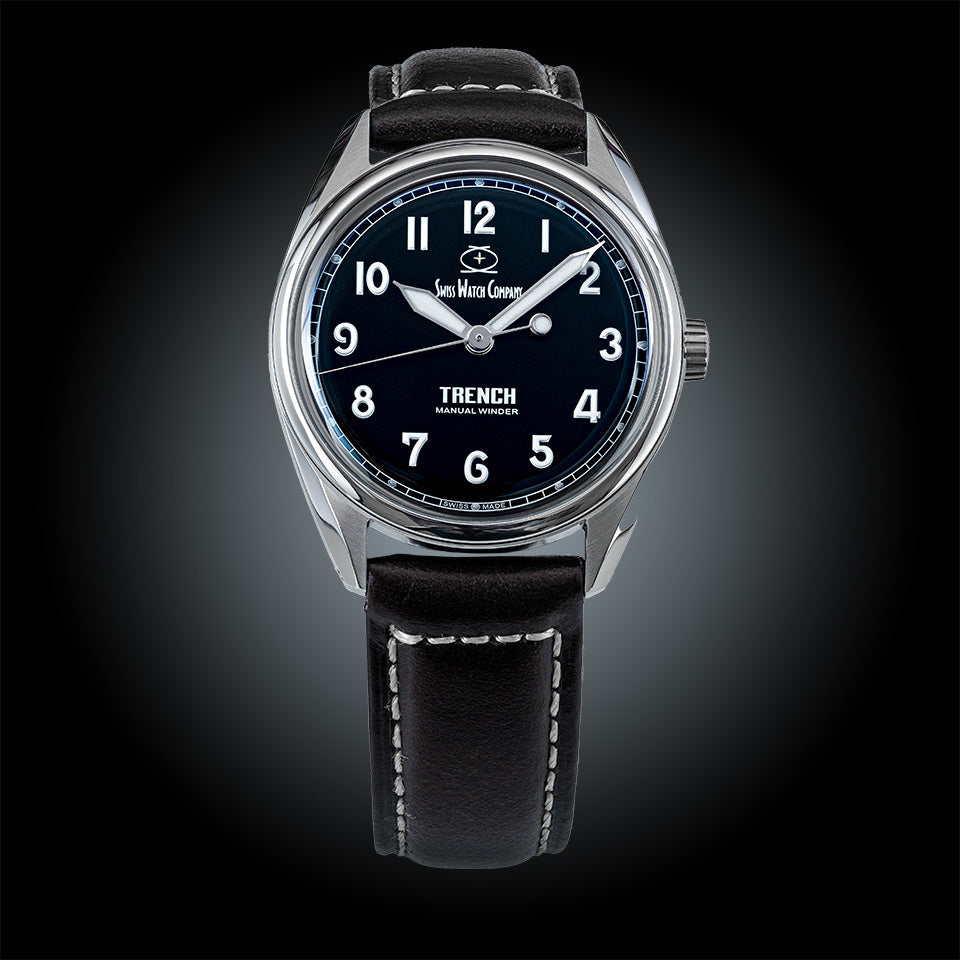 Trench Black – 38mm Polished Titanium Dress Watch | Swiss Watch