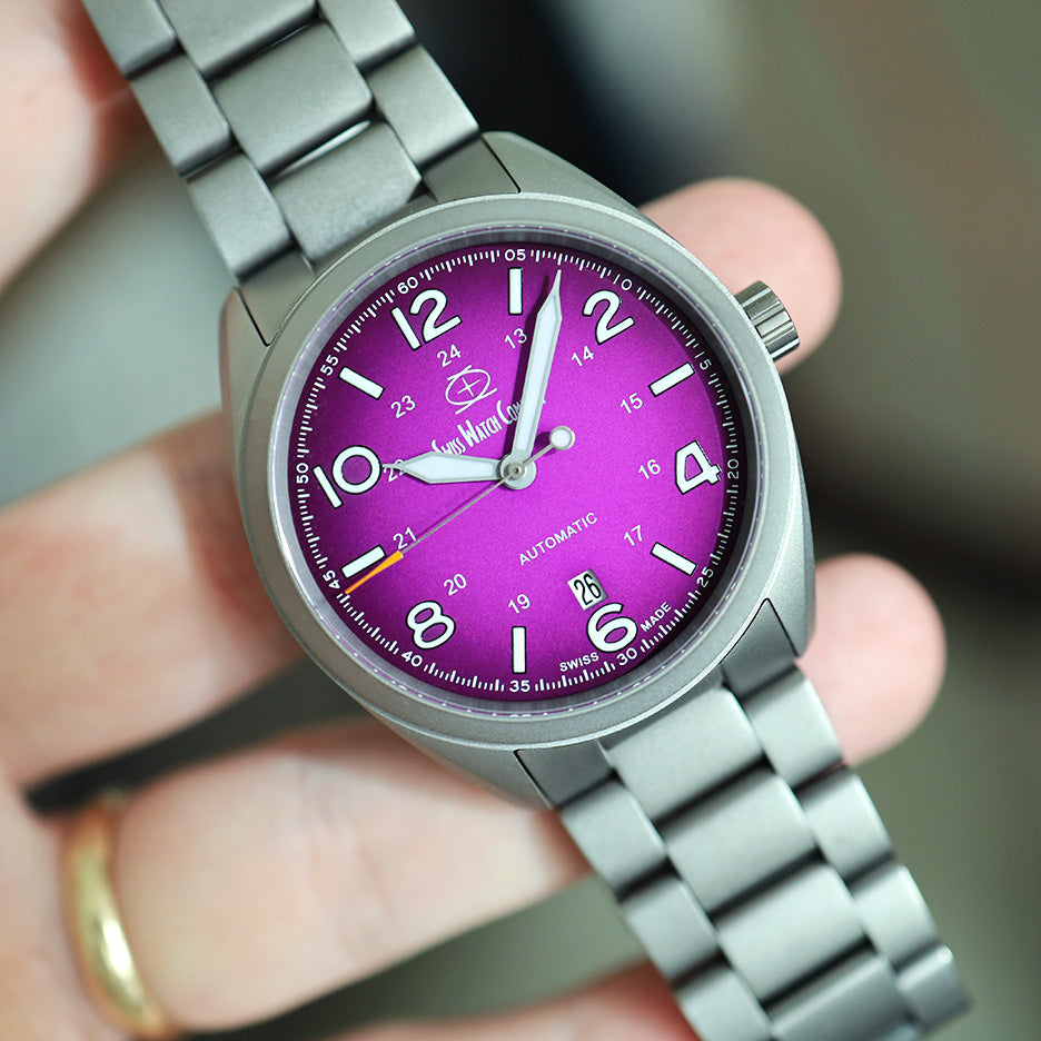 Bunker Purple – Lightweight Titanium Swiss Automatic | Swiss Watch