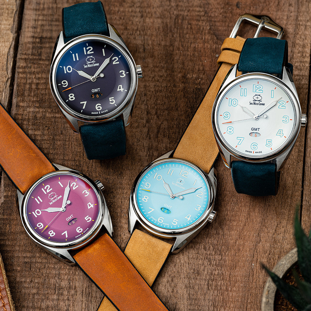 ARK GMT Sage Grey – Slim Swiss-Made GMT Watch | Swiss Watch Company